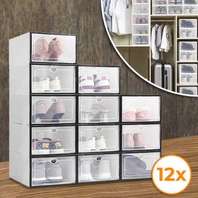 Plastikowe pudełko do przechowywania butów (12 sztuk) | SHOEZY