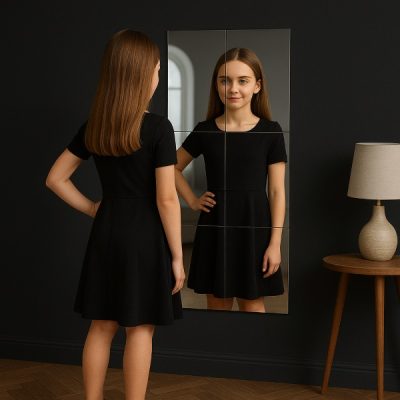 Samoprzylepne lustra o wysokiej rozdzielczości (4 szt., 30x30cm) | MIRRAZE