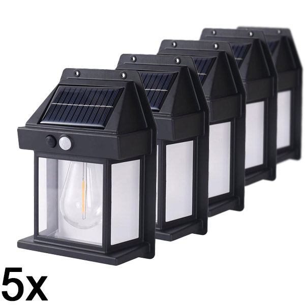 5x Zewnętrzna lampa solarna z czujnikiem ruchu | FLUXLAMP