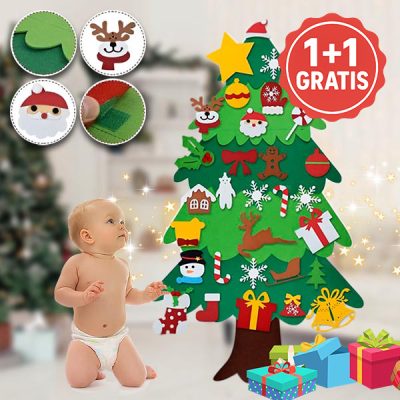 Filcowa choinka z ozdobami | FELTPINETREE